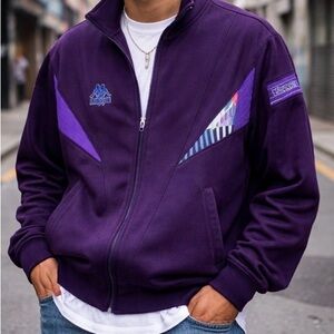 Kappa Sport Jacket Purple Retro 90s Coat Mens Small Athletic Streetwear Italy